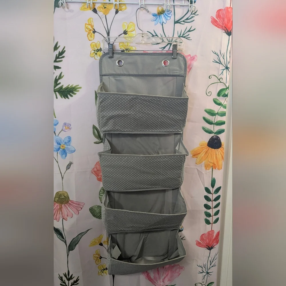 Gray & White Polka Dot Hanging Organizer